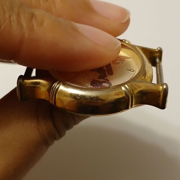 Vtg 1996 MLB Sun Time Men's Atlanta Braves Gold Tone Watch Case Japan Movt - Picture 9 of 14